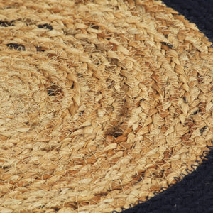 vidaXL Placemats 6 pcs. Natural and Navy Blue 38 cm Jute and Cotton