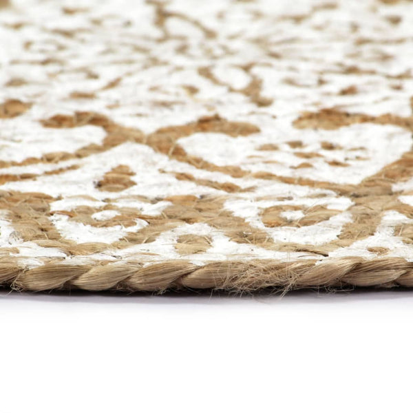 vidaXL Placemats 6 pcs White 38 cm Round Jute