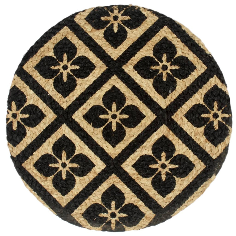 vidaXL Placemats 4 pcs Black 38 cm Round Jute