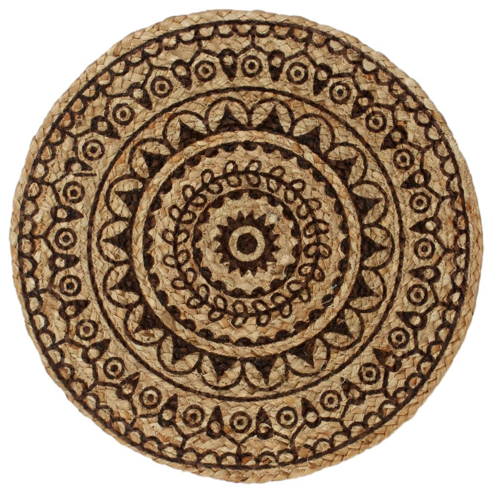 vidaXL Placemats 4 pcs. Dark Brown 38 cm Round Jute
