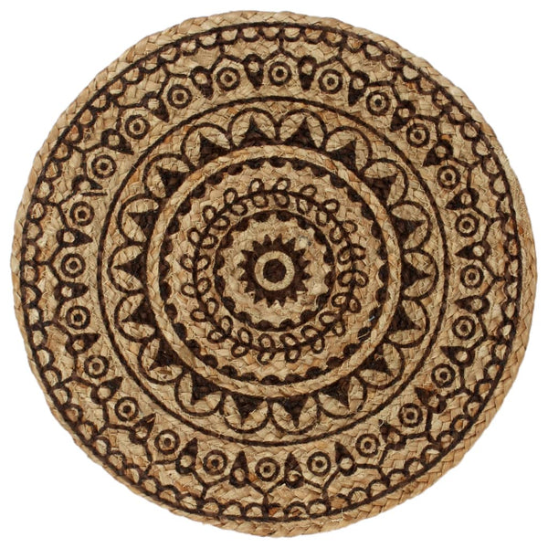 vidaXL Placemats 6 pcs. Dark Brown 38 cm Round Jute