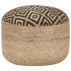 vidaXL Handmade Pouf Black 45 x 30 cm Jute
