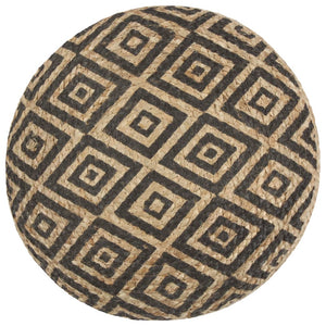 vidaXL Handmade Pouf Black 45 x 30 cm Jute