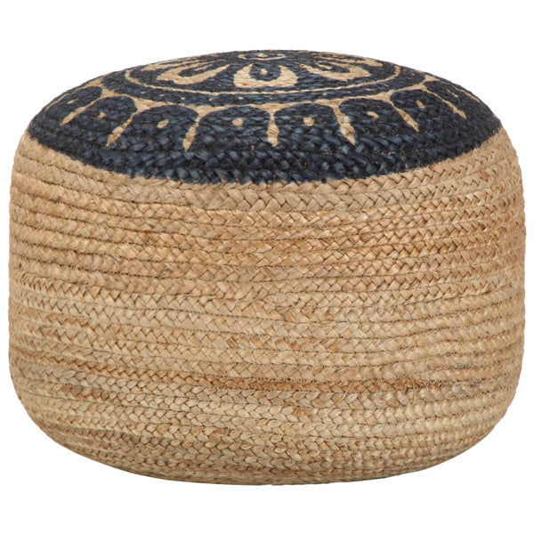 vidaXL Handmade Pouf Blue 45 x 30 cm Jute