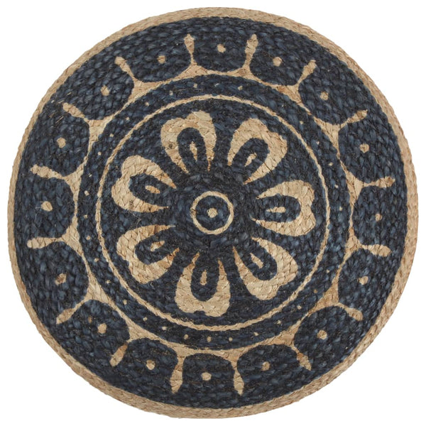 vidaXL Handmade Pouf Blue 45 x 30 cm Jute