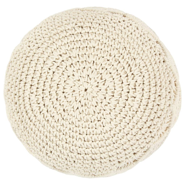 vidaXL Macramé Pouffe Hand-Knitted 45 x 30 cm Cotton