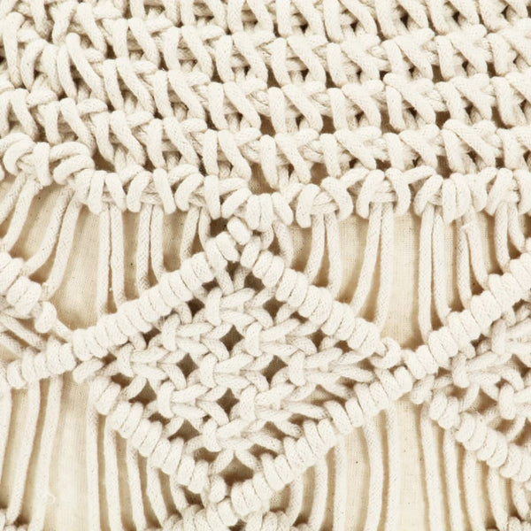 vidaXL Macramé Pouffe Hand-Knitted 45 x 30 cm Cotton