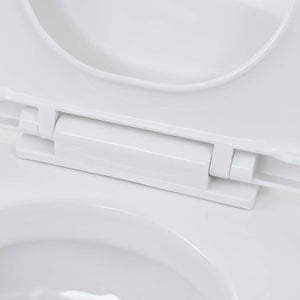 vidaXL Wall-Mounted Toilet with Concealed Cistern Ceramic White