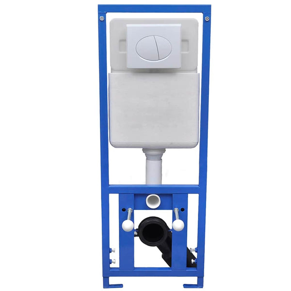 vidaXL Wall-Mounted Toilet with Concealed Cistern Ceramic Black