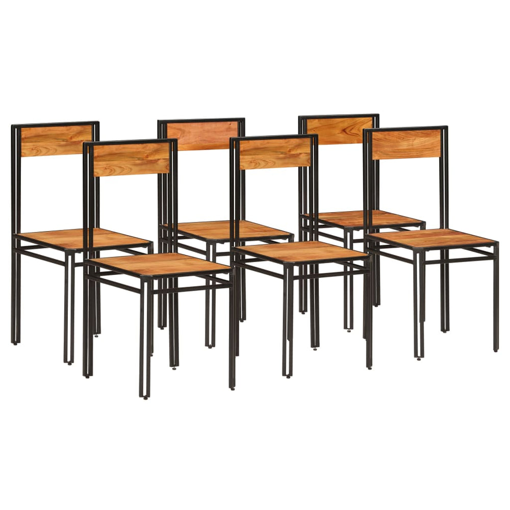 vidaXL Dining Chairs 6 pcs Solid Acacia Wood