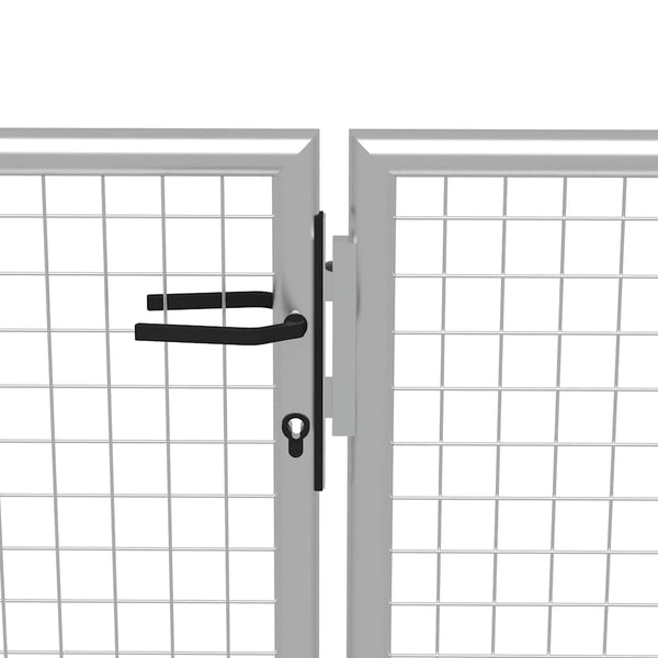 vidaXL Garden Gate Galvanized Steel 400 x 100 cm Silver