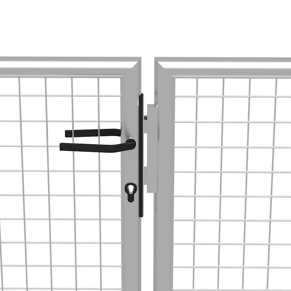 vidaXL Garden Gate Galvanized Steel 400 x 175 cm Silver