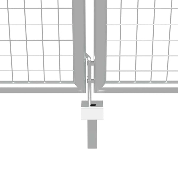 vidaXL Garden Gate Galvanized Steel 400 x 175 cm Silver