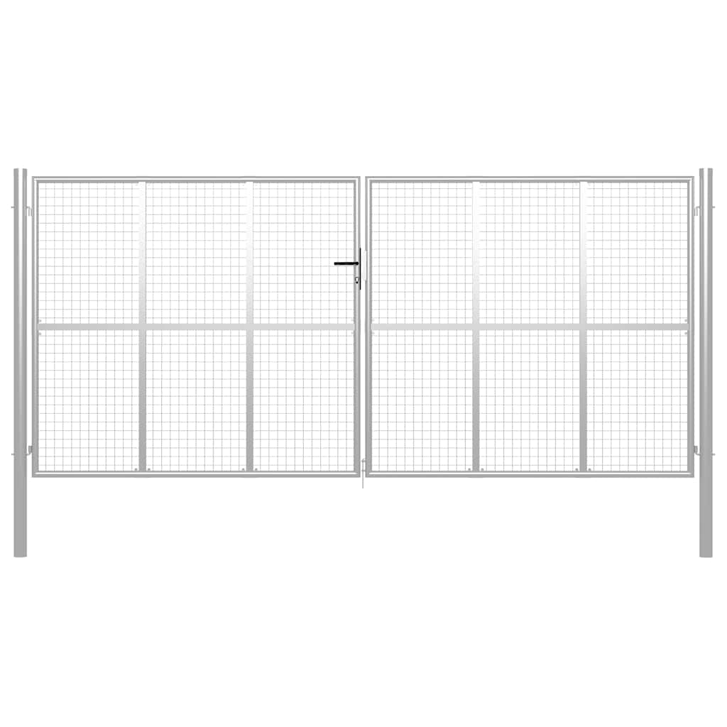 vidaXL Garden Gate Galvanised Steel 400 x 200 cm Silver