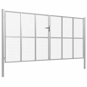 vidaXL Garden Gate Galvanised Steel 400 x 200 cm Silver