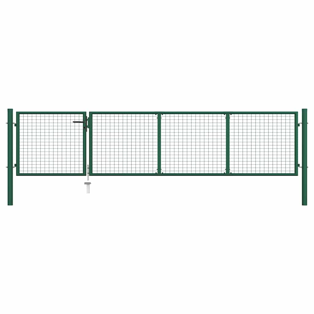 vidaXL Steel Garden Gate 350 x 75 cm Green