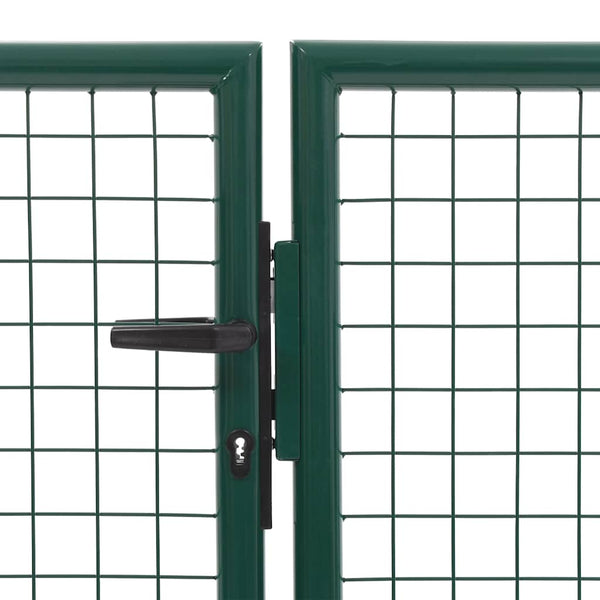 vidaXL Garden Gate Steel 350 x 100 cm Green