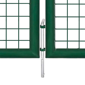 vidaXL Garden Gate Steel 350 x 100 cm Green