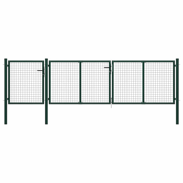 vidaXL Steel Garden Gate 400x75 cm Green