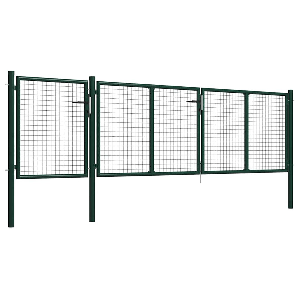 vidaXL Steel Garden Gate 400x75 cm Green