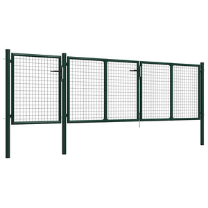 vidaXL Garden Gate Steel 400 x 100 cm Green