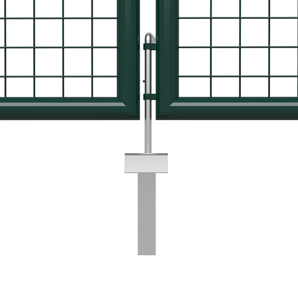 vidaXL Garden Gate Steel 400 x 150 cm Green