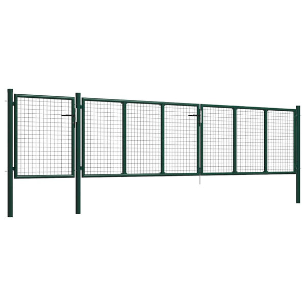 vidaXL Garden Gate Steel 500 x 75 cm Green