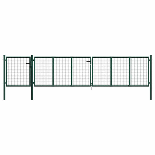 vidaXL Garden Gate Steel 500 x 100 cm Green