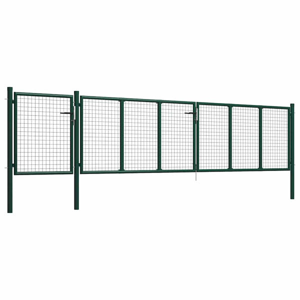 vidaXL Garden Gate Steel 500 x 100 cm Green