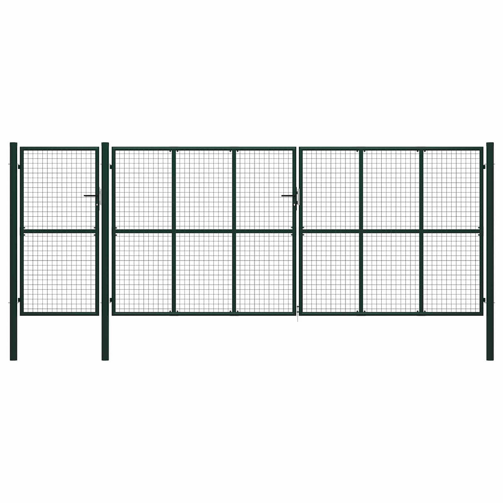 vidaXL Fence Gate with Lock Green 175 cm Steel