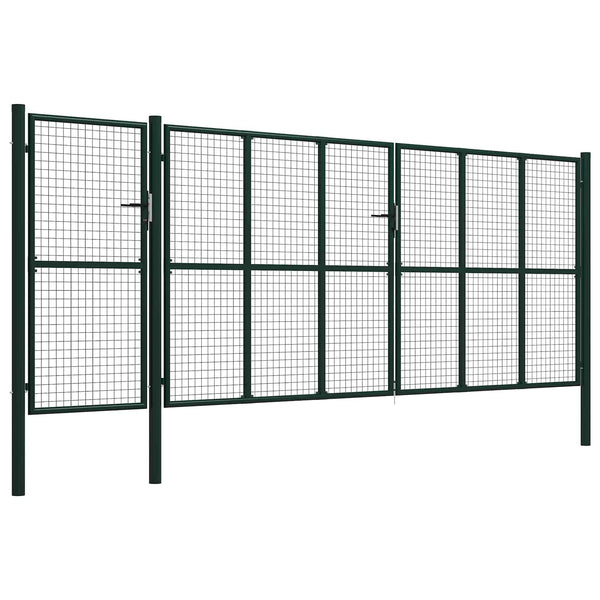 vidaXL Fence Gate with Lock Green 175 cm Steel