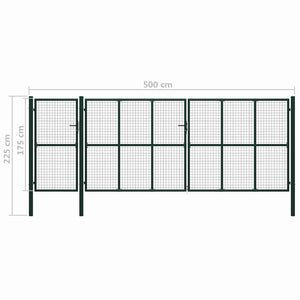 vidaXL Fence Gate with Lock Green 175 cm Steel