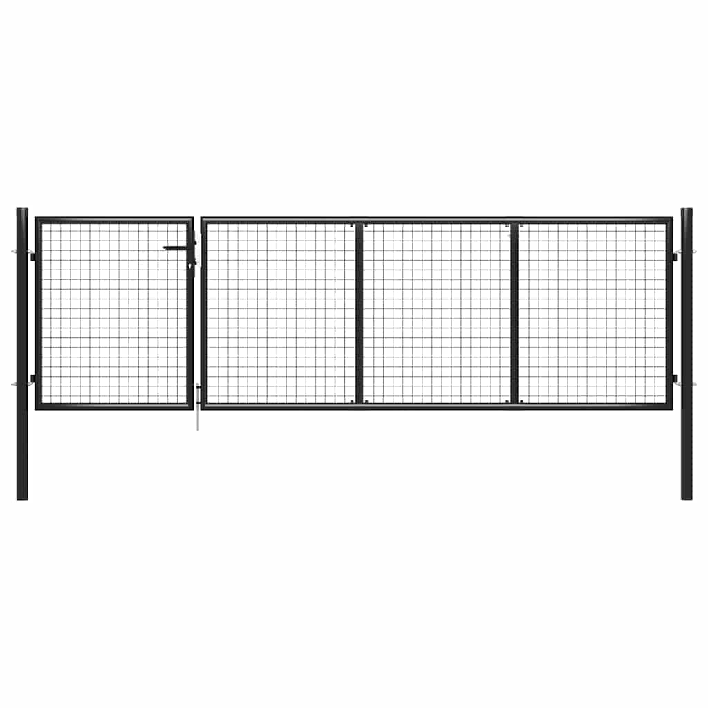 vidaXL Steel Garden Gate 350 x 100 cm Anthracite