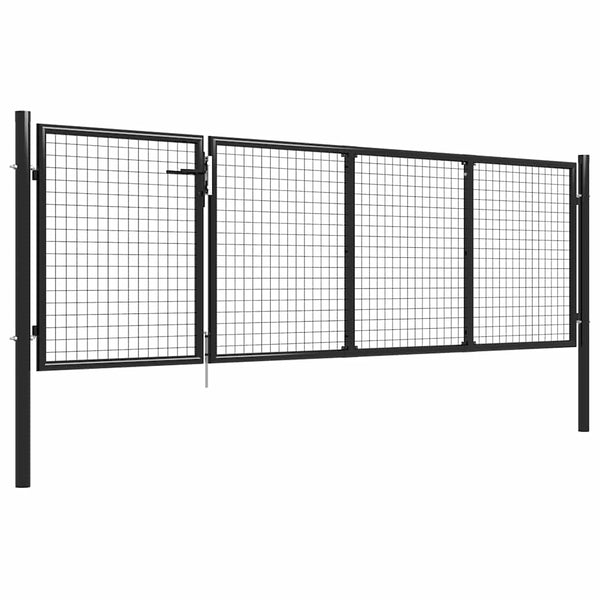 vidaXL Steel Garden Gate 350 x 100 cm Anthracite