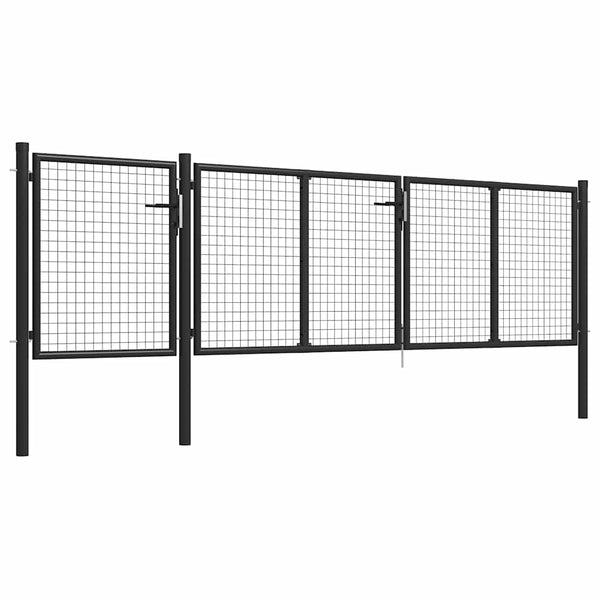 vidaXL Garden Gate Steel 400 x 75 cm Anthracite