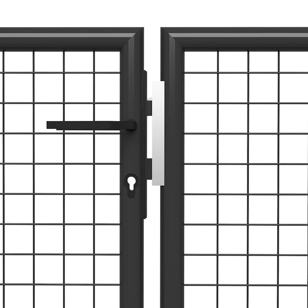 vidaXL Garden Gate Steel 400 x 75 cm Anthracite