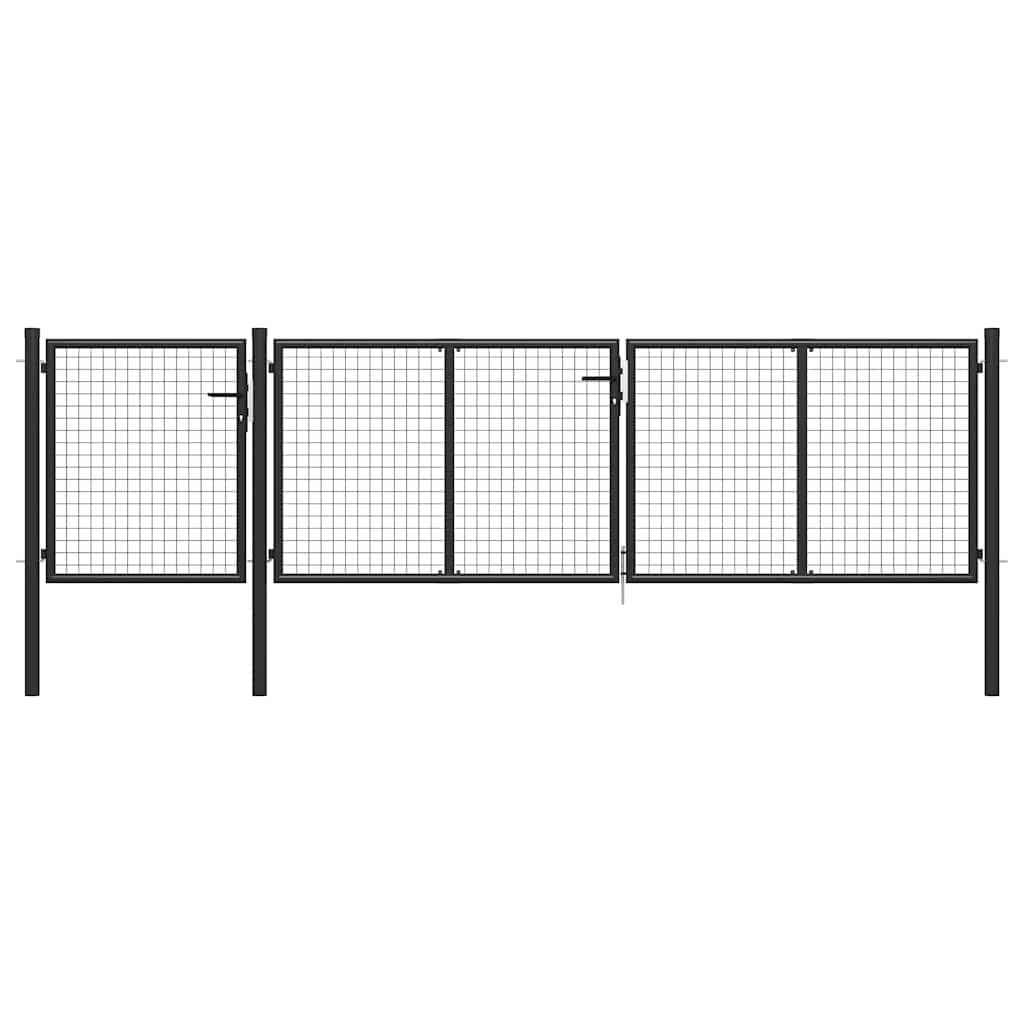 vidaXL Steel Garden Gate 400 x 100 cm Anthracite