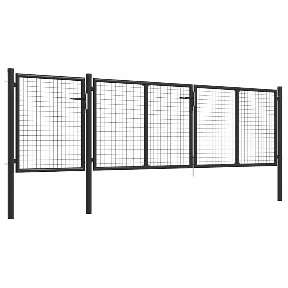 vidaXL Steel Garden Gate 400 x 100 cm Anthracite