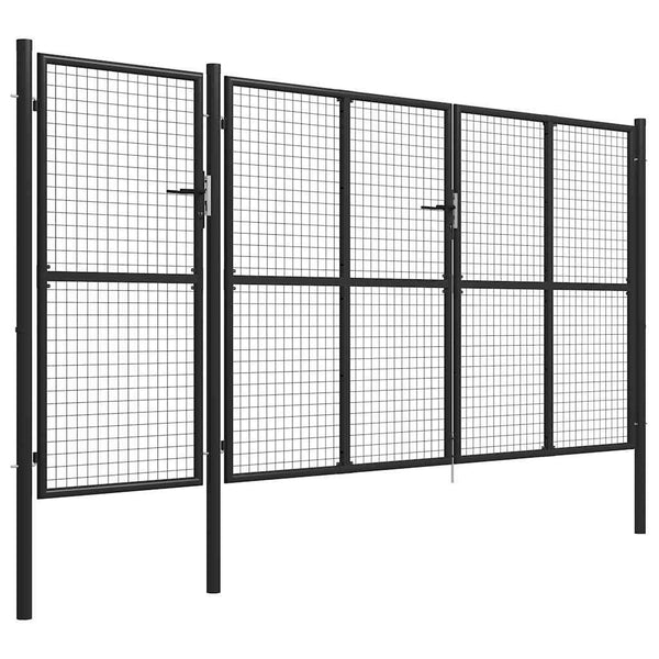 vidaXL Garden Gate Steel 400 x 150 cm Anthracite
