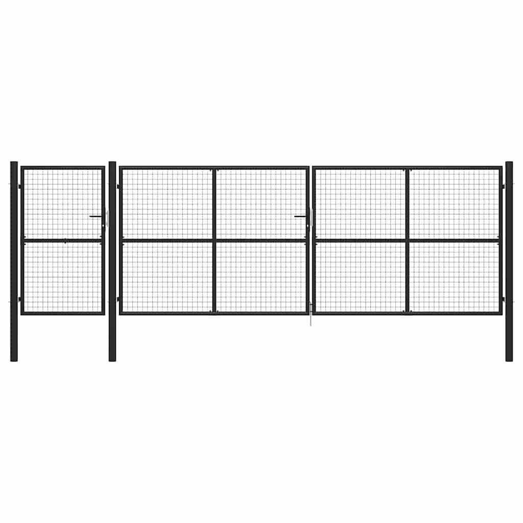 vidaXL Garden Gate Steel 500×150 cm Anthracite