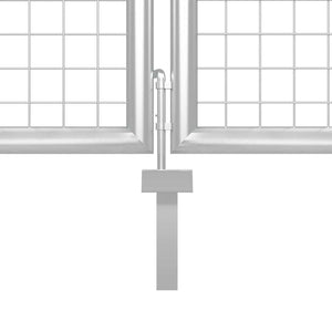 vidaXL Garden Gate Steel 350 x 75 cm Silver