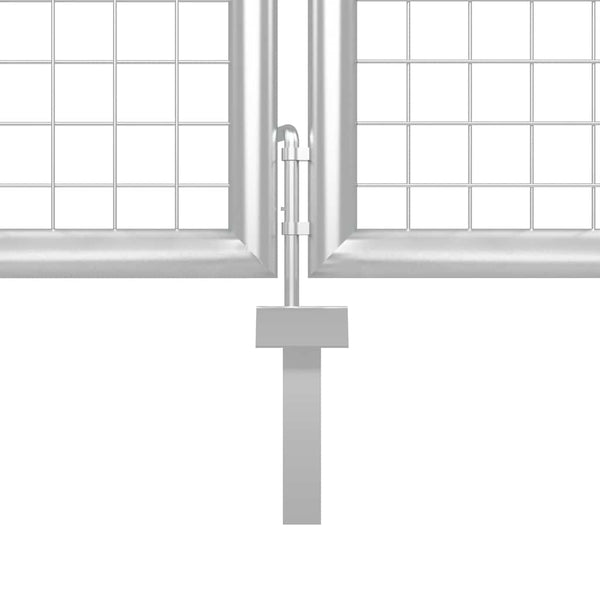 vidaXL Garden Gate Steel 350 x 75 cm Silver