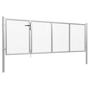 vidaXL Garden Gate Steel 350 x 100 cm Silver