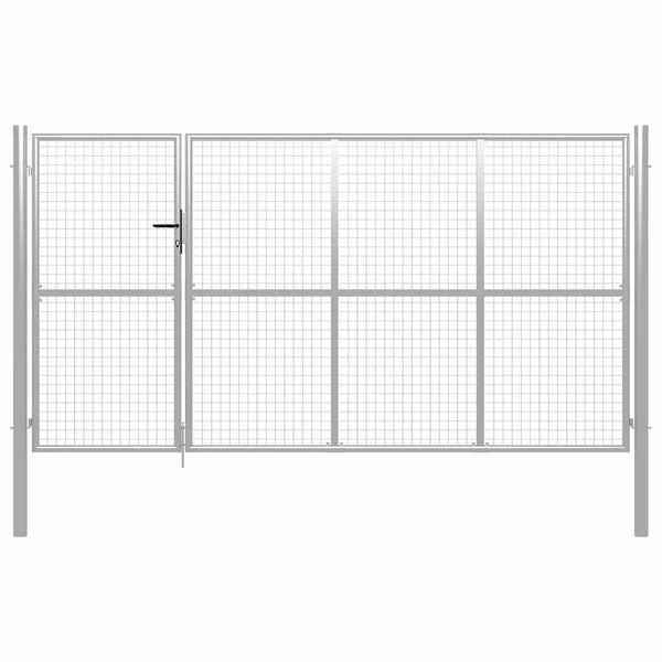 vidaXL Garden Gate Steel 350 x 150 cm Silver