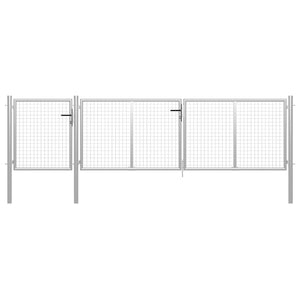 vidaXL Garden Gate Steel 400 x 75 cm Silver