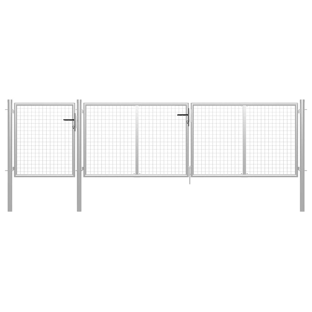 vidaXL Garden Gate Steel 400x100 cm Silver