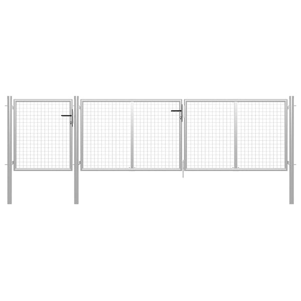 vidaXL Garden Gate Steel 400x100 cm Silver