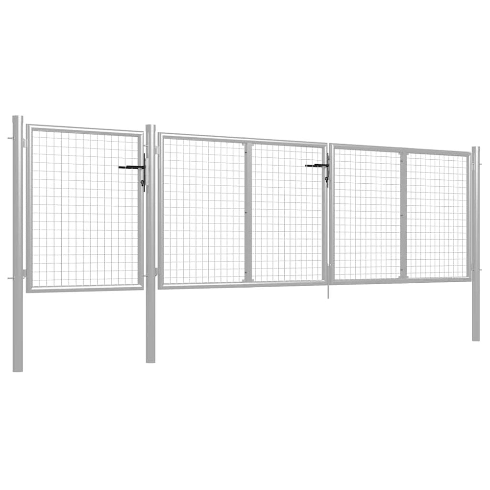 vidaXL Garden Gate Steel 400x100 cm Silver