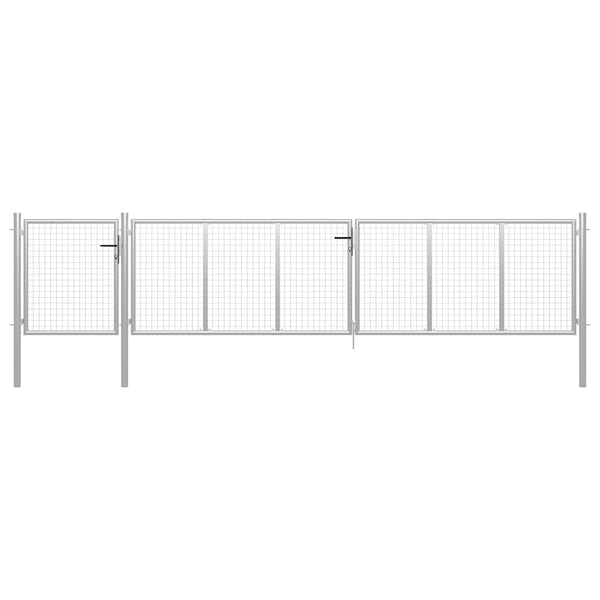 vidaXL Steel Garden Gate 500 x 75 cm Silver