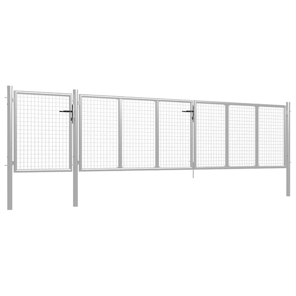 vidaXL Steel Garden Gate 500 x 100 cm Silver